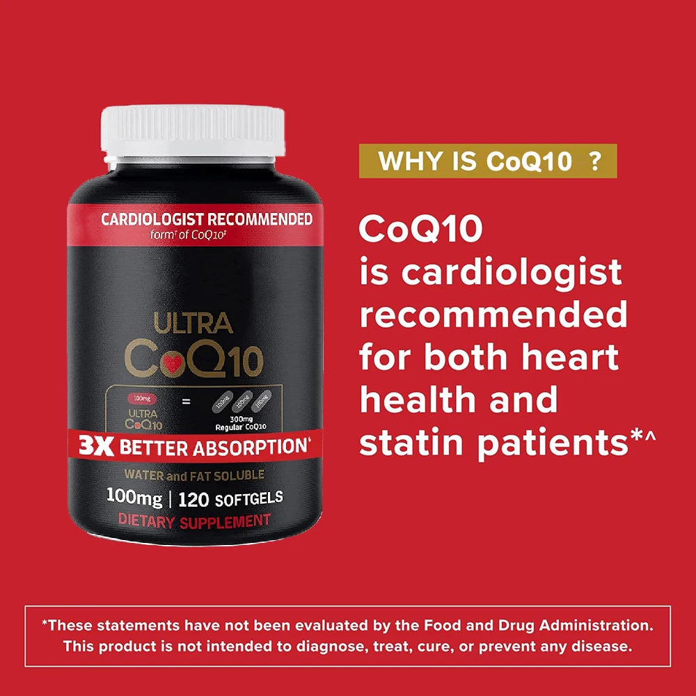 Ultra CoQ10 100mg Softgels Heart Health Energy Supplement