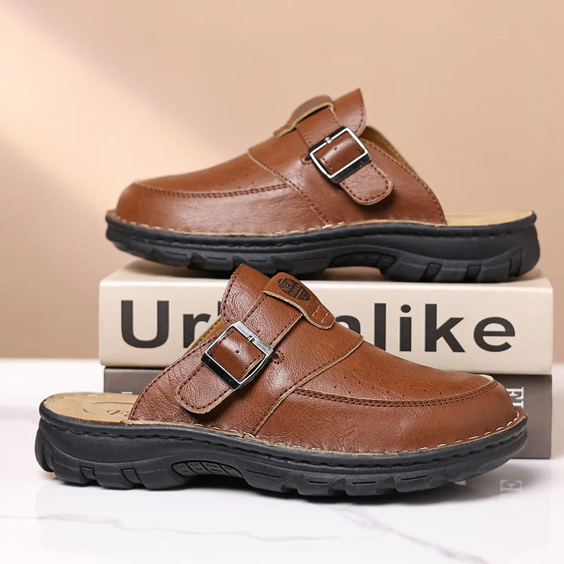 Men's Perforated Adjustable Strap Slip-On Clog Sandals PJ-0691