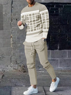 Men's Long Sleeve Round Neck Two Piece Set