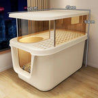 Double Layer Enclosed Cat Litter Box for Cats