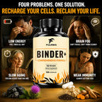 Detox Binder Supplement Zeolite Bentonite Clay Milk Thistle Liver Gut Support