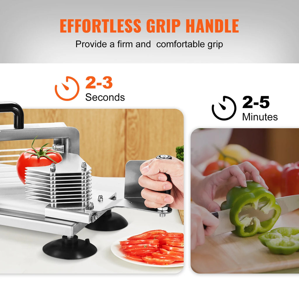 Heavy Duty Stainless Steel Manual Tomato Slicer 3/16 Inch