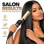 2-in-1 Wet & Dry Volumizing Curling Iron and Straightening Comb