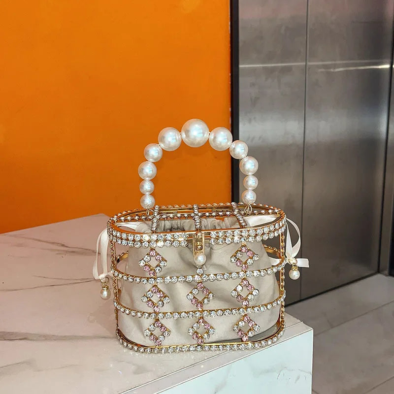 Women's Luxury Hollow Out Rhinestone Evening Clutch Bag