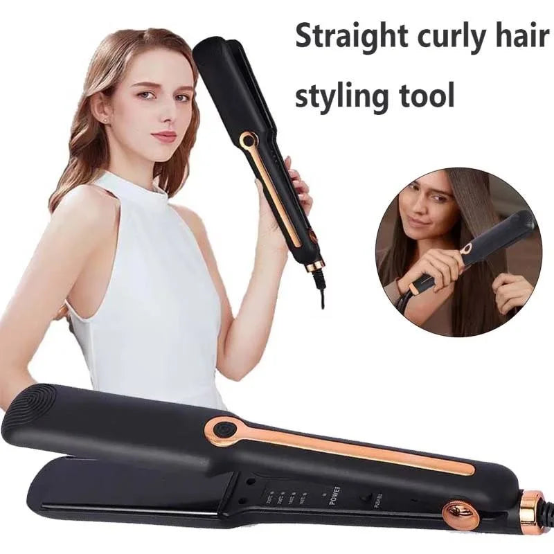 Professional 2-in-1 Hair Straightener and Curling Iron with LCD Display