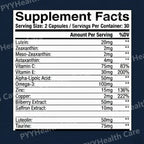15-in-1 Eye Formula Supplement Lutein Zeaxanthin Bilberry 60 Veggie Caps