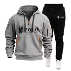 Men's Windproof Hoodie and Pants Two Piece Set