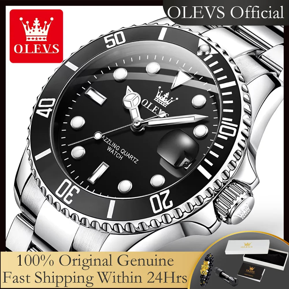 Men's Quartz Stainless Steel Watch with Auto Date