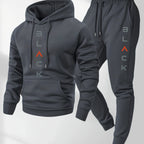 Men's Printed Hooded Sweatshirt and Sweatpants Set