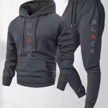Men's Printed Hooded Sweatshirt and Sweatpants Set