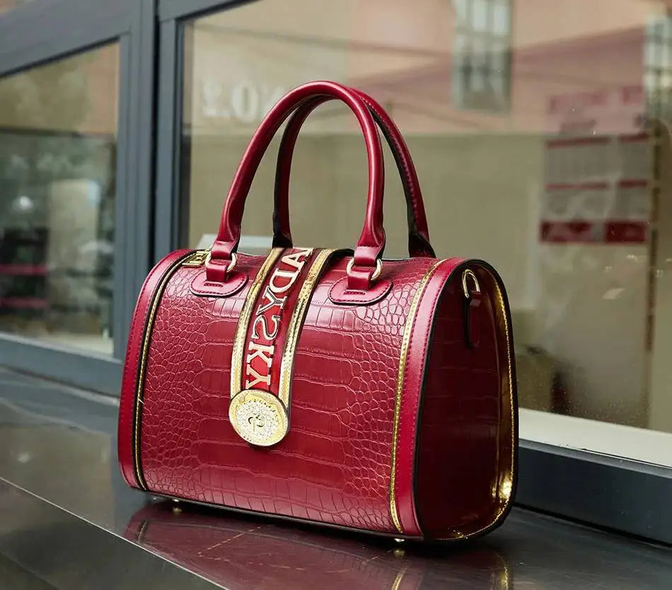 Women's Crocodile Pattern Leather Handbag Crossbody Bag