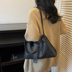 Women's Fashion Solid PU Leather Shoulder Tote Bag