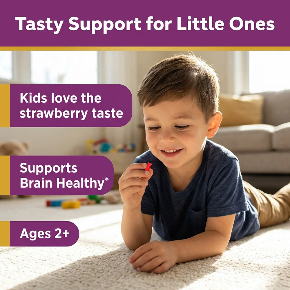 Focus and Attention Support Dietary Supplement Gummies