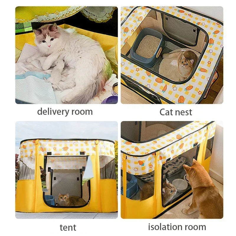 Folding Pet Delivery Room Tent Bed for Cats Dogs