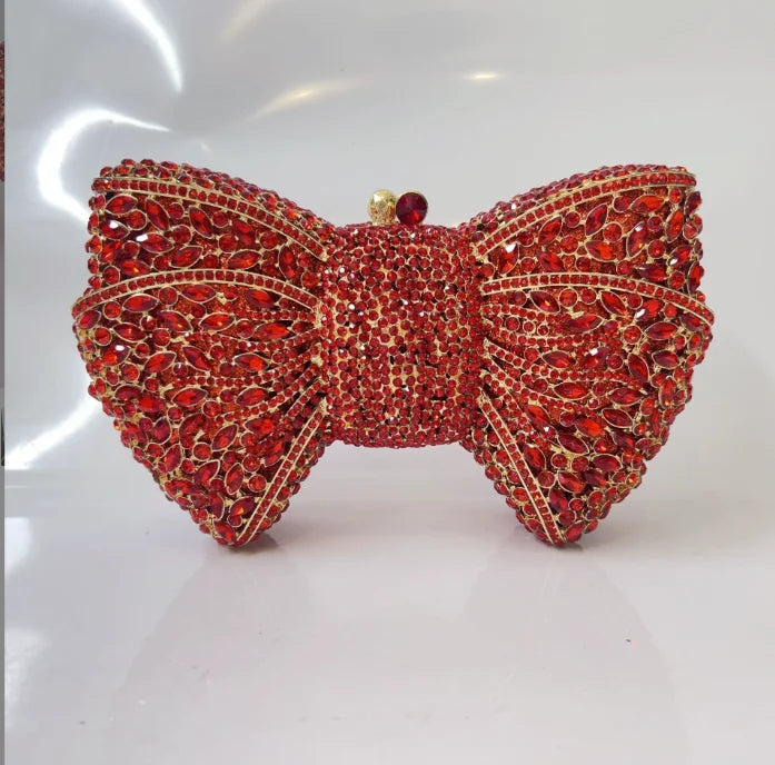 Women's Luxury Rhinestone Bow Wedding Evening Clutch Bag
