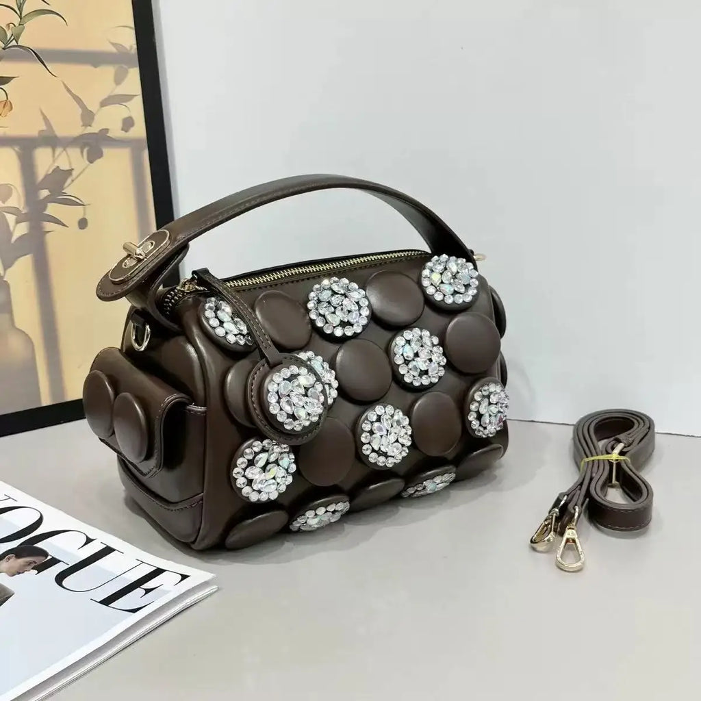 Women's Fashion Diamond Bucket Shoulder Crossbody Bag