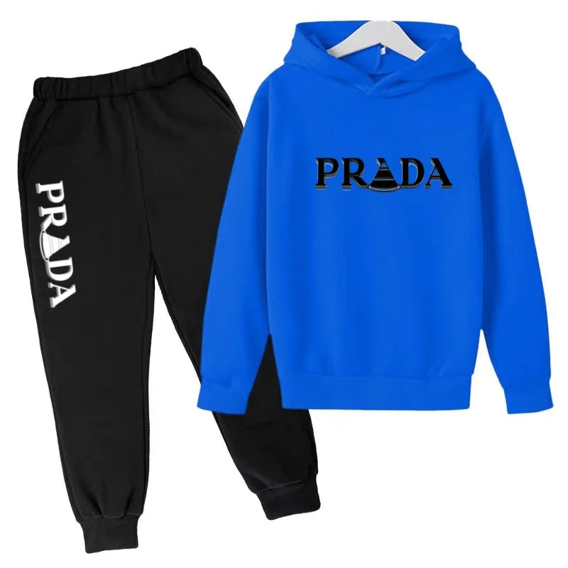 Kids' Printed Hooded Sweatshirt and Pants 2-Piece Set