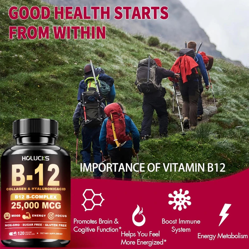 Vitamin B12 Complex Supplement for Brain Heart Energy Support
