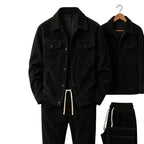 Men's Casual Corduroy Jacket and Jogger Pants Set