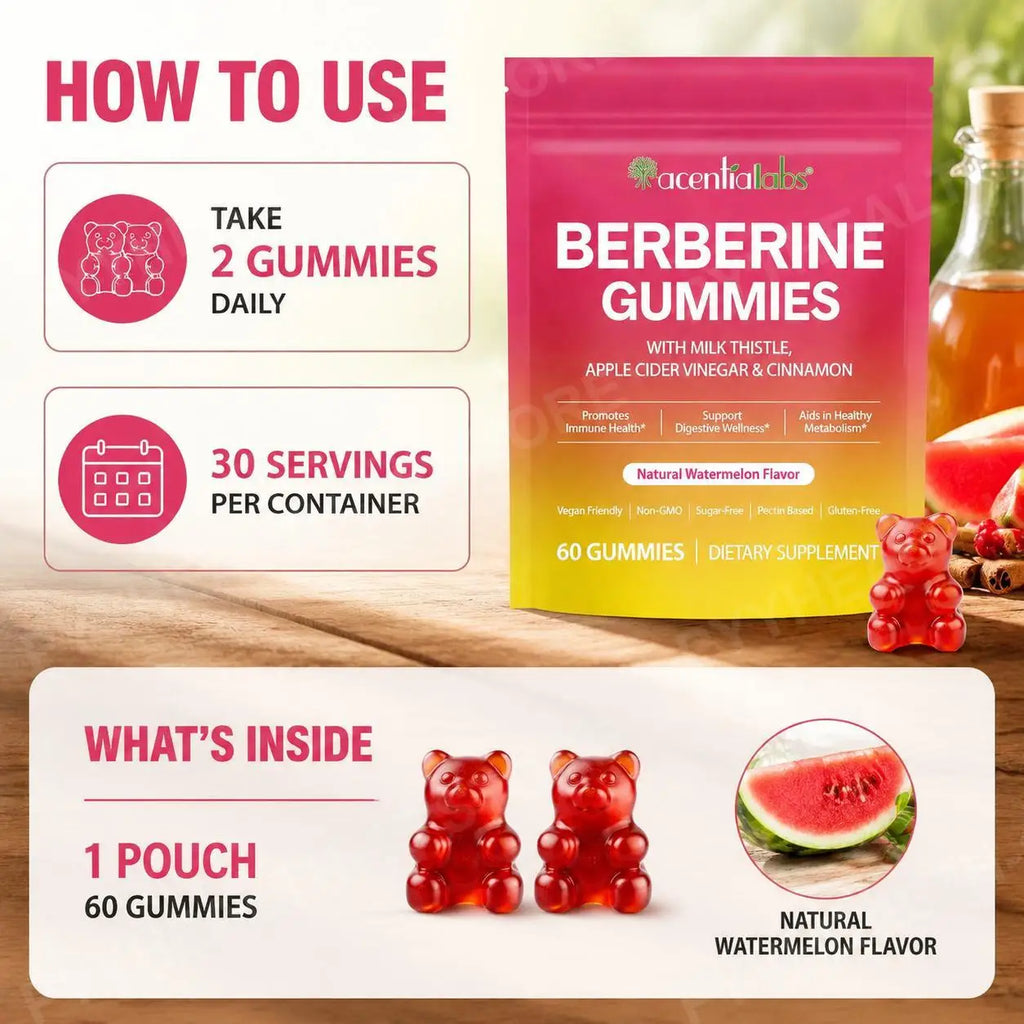 Berberine Milk Thistle Cinnamon ACV Dietary Supplement Gummies
