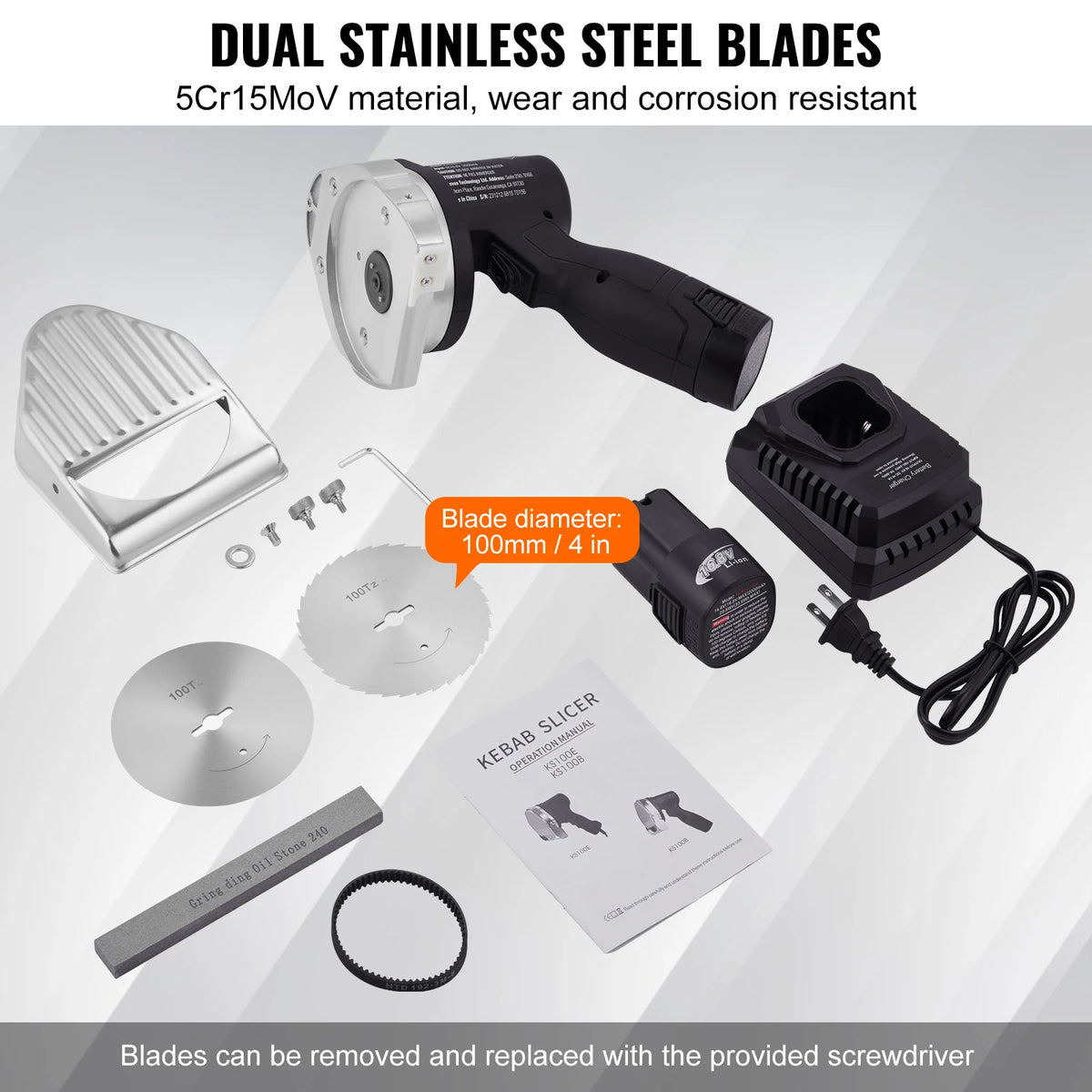 Electric Shawarma Knife and Commercial Gyro Cutter 80W
