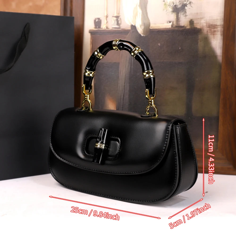Women's Bamboo Handle Saddle Crossbody Bag