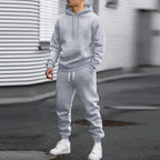 Men's Two-Piece Hooded Jogging Suit Fleece Zip Sweatshirt