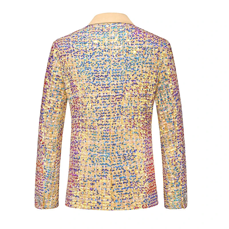 Men's Gold Sequin Two Piece Suit