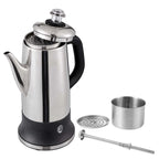 12-Cup 1000W Stainless Steel Electric Percolator Coffee Pot