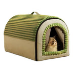 Cartoon Warm Enclosed Cat Bed Removable Washable Cushion