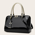 Women's Solid Color PU Leather Handbag Shoulder Tote Bag