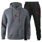 Men's Hooded Pullover and Jogger Pants Two-Piece Set