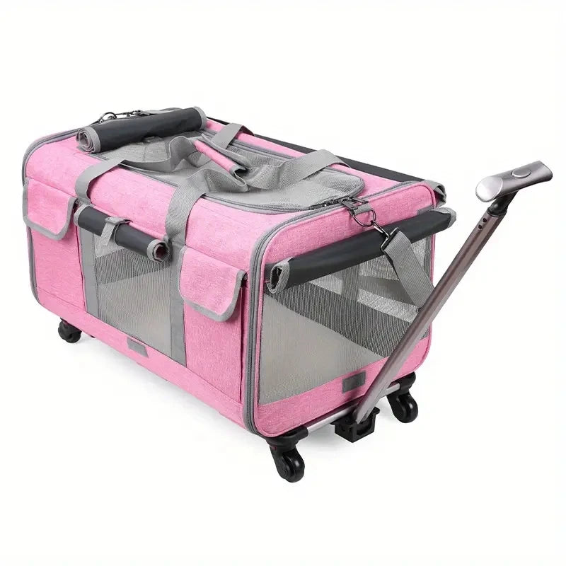 Detachable Foldable Travel Trolley Case Pet Carrier for Cats Dogs