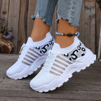Women's Leopard Print Slip-On Canvas Sneakers
