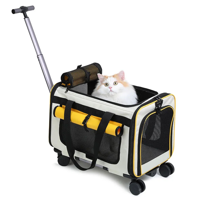 Large Capacity Pet Trolley Travel Carrier Bag for Dogs Cats