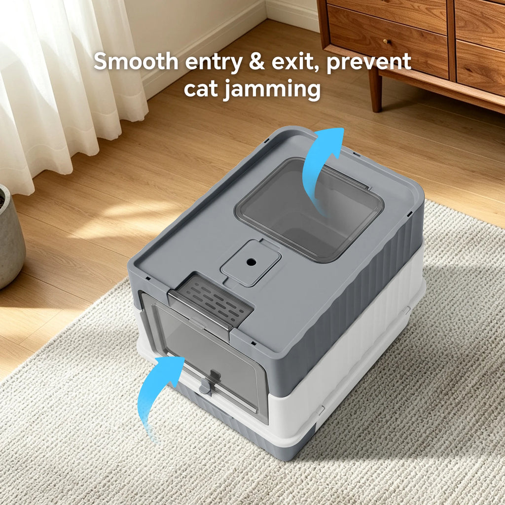 Draw-Out Fully Enclosed Pet Cat Litter Box with Shovel