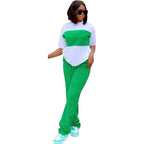 Women's Dashiki African Short Sleeve Top and Pants 2-Piece Set