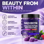 NAD+ and Biotin Hair Skin Nails Support Dietary Supplement Gummies