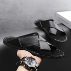 Men's Luxury Handmade Leather Slide Sandals