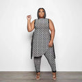 Women's Dashiki Sleeveless Top and Pants 2-Piece Set
