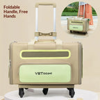 Foldable Rolling Trolley Backpack Carrier for Cats Dogs