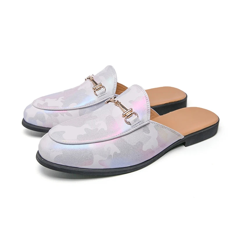 Men's Breathable PU Penny Loafers Mules