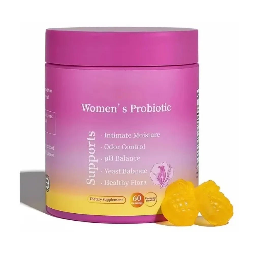 Probiotic Gummies Pineapple Flavor Prebiotics Gut Health Support 60 Count