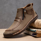 Men's Handmade Leather Ankle Boots Breathable Casual Shoes