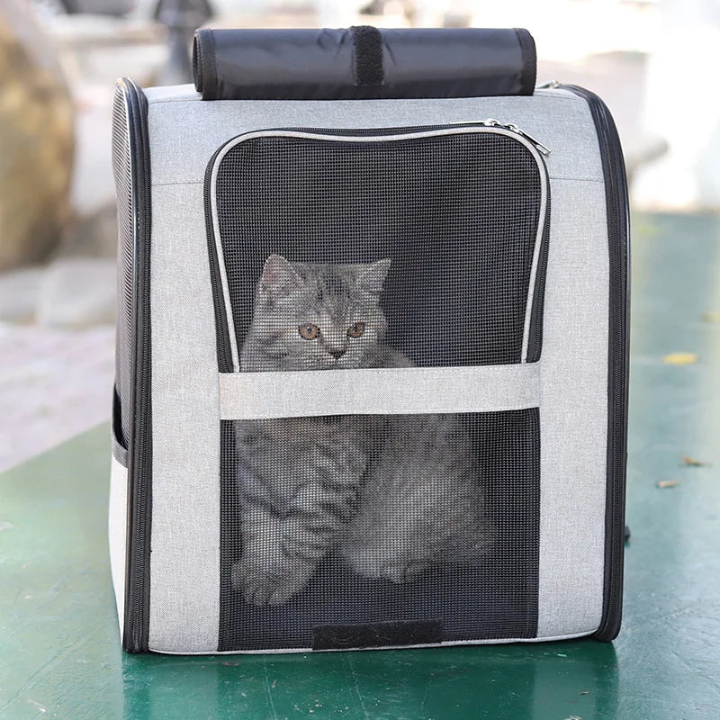Lightweight Cat Backpack Carrier with Breathable Mesh for Travel Hiking