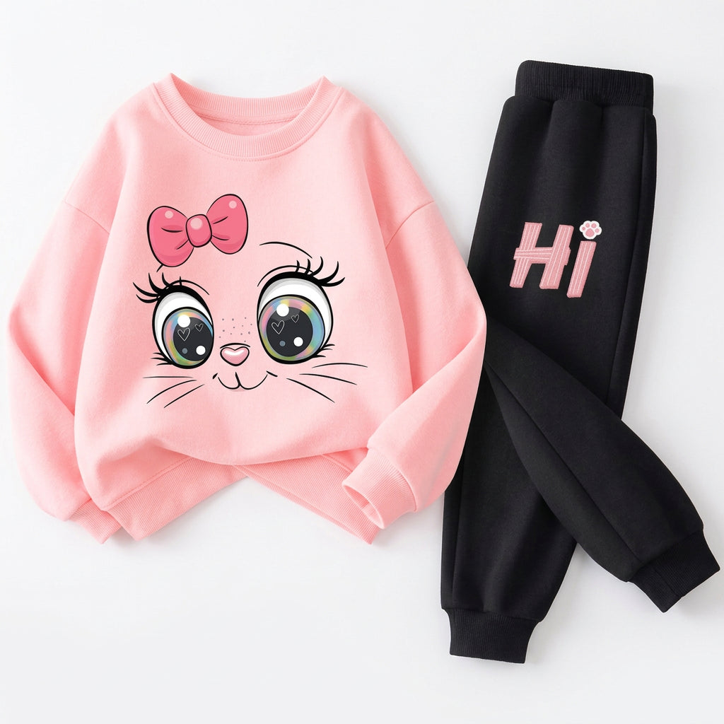 Girls' Long Sleeve Hoodie and Pants 2-Piece Set