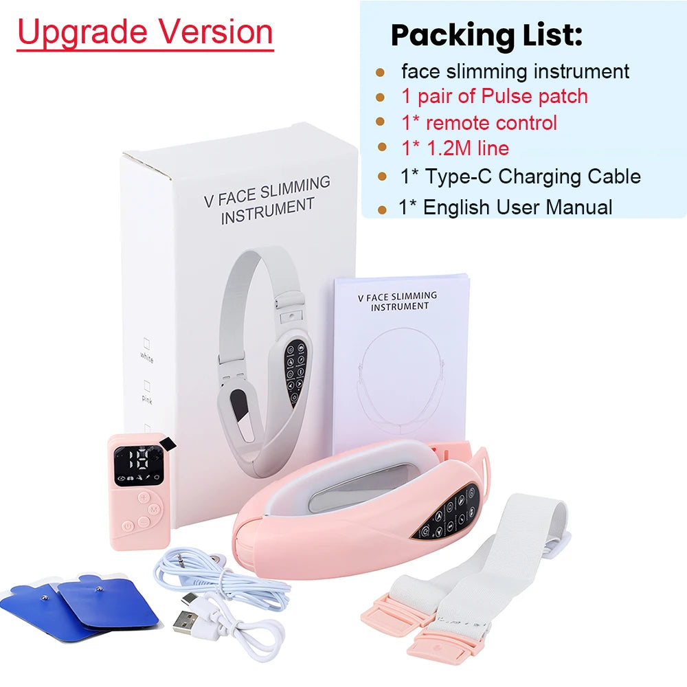 V Face Massage Belt with Vibration Hot Cold Compress
