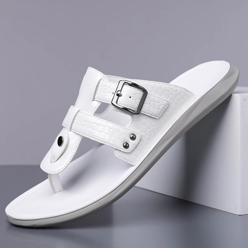 Men's Crocodile Pattern Anti-Slip Thong Sandals