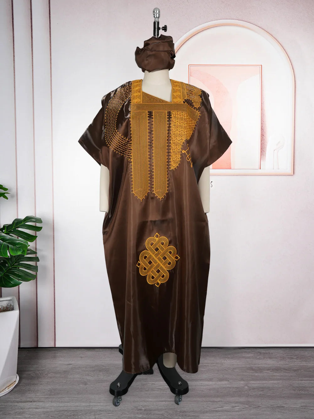 Women's Traditional African Dashiki Ankara Embroidered Maxi Dress