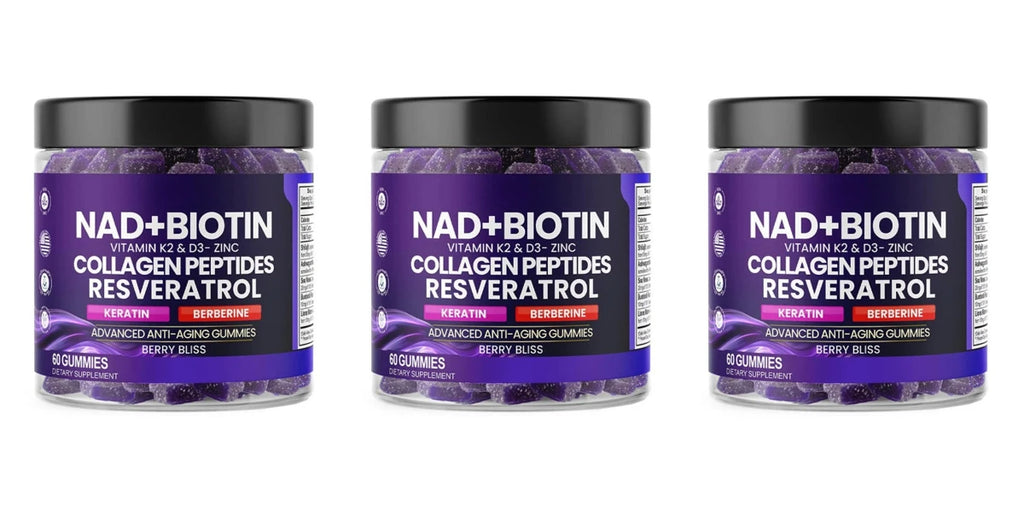 NAD+ and Biotin Hair Skin Nails Support Dietary Supplement Gummies